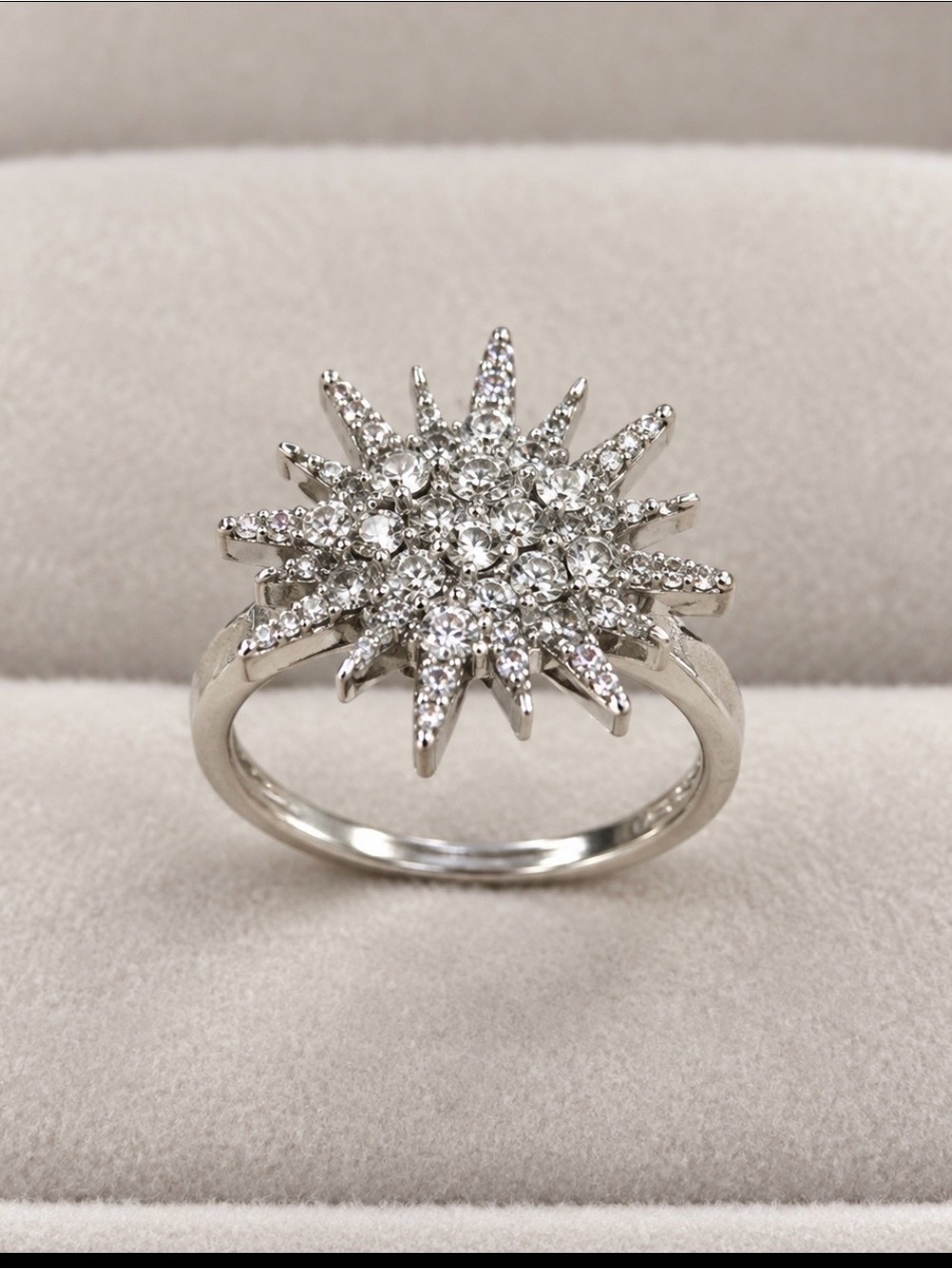 Starburst Ring - White-non branded. Size 7